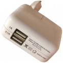 Chargeur secteur double USB 2A blanc blister Waytex