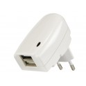 Chargeur double USB sur prise secteur  2A blanc