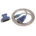 Adaptateur USB / RS232 (série) DB9M ou DB25M avec câble 1.80m