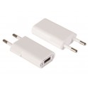 Chargeur USB sur prise secteur ultra compact 1A blanc