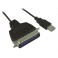 Cordon USB / Centro 36 mâle pour imprimante parrallèle IEEE1284 1.20m