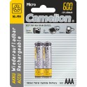 Pile rechargeable NIMH LR3/AAA 1,2V 600mAh blister 2 pièces