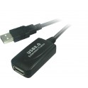 Rallonge amplifiée USB 2.0 A/A M/F 5.00m cascadable