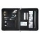 Conférencier élégance noir iPad/tablette 9,7" + bloc A5 et compartiments