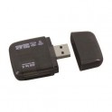 Lecteur USB 2.0 compact de cartes mémoires 48 en 1 noir