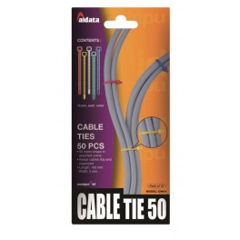 Lot de 50 serre-câbles 160x3mm couleurs assorties