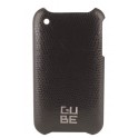 Coque cuir Lézard noir avec film de protection pour iPhone 3G 3GS G-CUBE GPN-3BK
