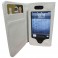 Housse de protection blanc pour iPhone 4/4S avec rabat et empl. CB- Waytex