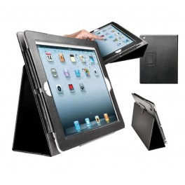 Etui / support noir en cuir synthétique pour iPad 2 à 4