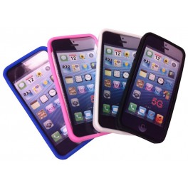 Housse silicone pour iPhone 5 noir, blanc , bleu, rose