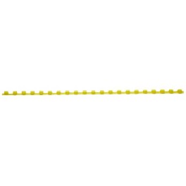 Peigne plastique jaune 6mm pour 30 feuilles,21 anneaux,Long 30cm, BTE DE 100