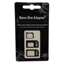 Adaptateur de Sim Nano vers Micro/standard et Sim Micro vers standard