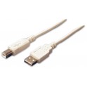 Cordon USB 2.0 A/B mâle-mâle 0,60m beige