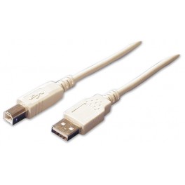 Cordon USB 2.0 A/B mâle-mâle 0,60m beige