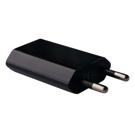 Chargeur USB sur prise secteur ultra compact 1A noir VRAC