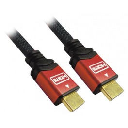 Cordon Haute Qualité HDMI 1.3 A/A 1.50m avec connecteurs Or et capôts Alu