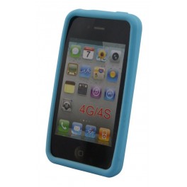 Coque silicone pour iPhone 4 4S Bleu Clair Waytex