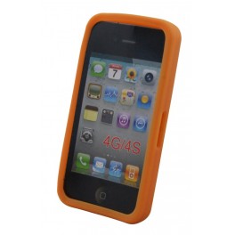 Coque silicone pour iPhone 4 4S Orange Waytex