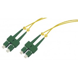 Jarretière optique monomode OS2 9/125 duplex Zipp jaune SC-APC/SC-APC 1.00m