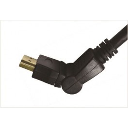 Cordon HDMI 1.4 articulé A/A connecteurs Or 3.00m sachet