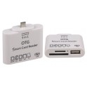 Adaptateur micro USB vers USB + Lecteur de cartes pour GSM, tablettes... 0.15 cm