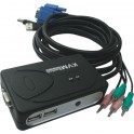 KVM 2 UC VGA/USB + audio avec câbles