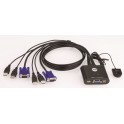 Mini KVM 2 UC VGA/USB Aten CS22U avec câbles pieuvre