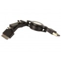 Cordon rétractable Universel Mini USB/Micro USB/iPhone 4 à USB blanc 0,8m blist