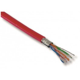 Câble multibrin FTP Cat. 6 rouge bobine de 100.00m