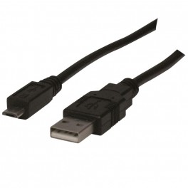 Cordon micro USB mâle à USB 2.0 mâle 1.80m noir emballage sachet