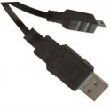 Cordon mini USB 5 pin mâle à USB 2,0 mâle 2.00m noir emballage blister